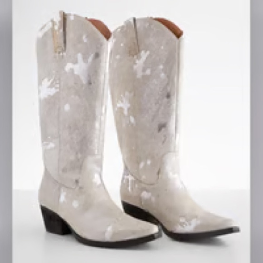 Dingo Calf Hair & Metallic Cowboy Boots